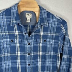 LL Bean Shirt Mens XLTall Blue Plaid 1912 Overshirt Shacket Cabincore‎ Gorpcore